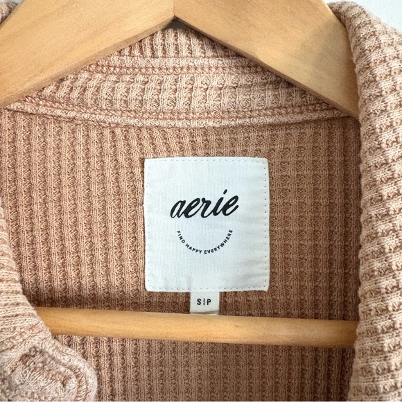 Aerie LumberJane Waffle Shirt in Cappuccino - Picture 7 of 7